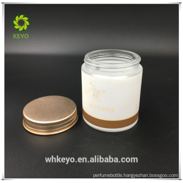 100g empty white cream cosmetic glass jar with aluminium lid